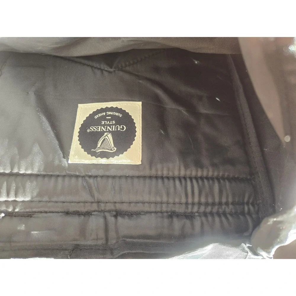 NWT Guinness Black Roll Top Backpack Brown Suede Base Laptop Travel Bag OS